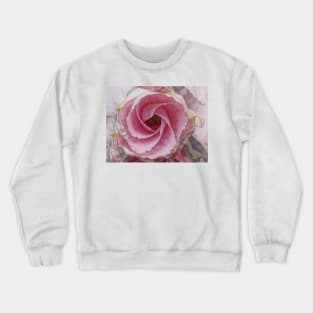 bright colourful rose in pink and white glowing colours Crewneck Sweatshirt